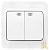 Выключатель Smartbuy 2-клавишный с индикатором 10А белый, керамика "Марс"