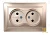 Розетка Smartbuy 2-местная без заземления 10А шампань, "Венера"