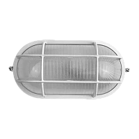 Светильник влагозащищенный Camelion 1401S 60W 230V E27 накладной решетка 100мм белый (1/12)