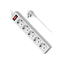 Сетевой фильтр Defender ES Lite 4р.С/З 10A 1.8м 125 Дж белый (1/45)