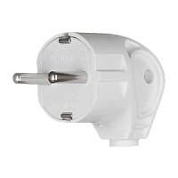 Вилка электрическая Makel С/З угловая белый 10027 (1/125)