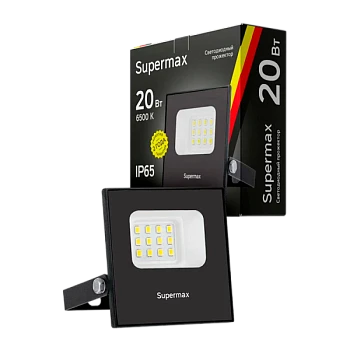 Прожектор светодиодный Supermax 20W IP65 6500К дневной (1/100)