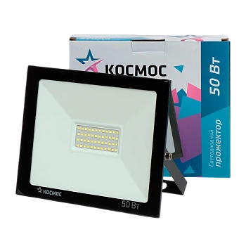 Прожектор светодиодный Космос Super-Slim 50W IP65 6500К с датчиком (1/20)