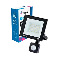 Прожектор светодиодный Космос 30W 230V IP65 6500К холодный с датчиком движения черный (1/30)