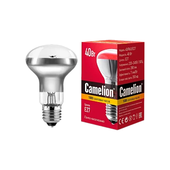 Лампа накаливания зеркальная Camelion R63 E27 40W 220-240V рефлектор (1/100)