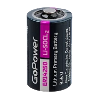 Батарейка GoPower ER14250 1/2AA PC1 Li-SOCl2 3.6V без выводов (1/10/500)
