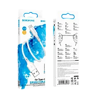 Кабель Borofone BX80 USB (m)-Type-C (m) 1м 3.0A силикон белый (1/360)
