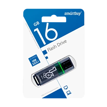 Флеш-накопитель Smartbuy Glossy 16GB USB3.0 пластик серый