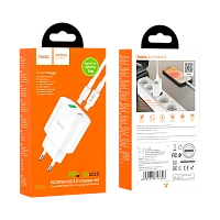 Сетевое З/У HOCO C95A 1USB/Type-C 3.0A 20W QC3.0 белый (1/13/130)