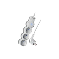 Удлинитель Космос 3р.С/З 10A 3.0м с выкл. ПВС 3х0.75мм² IP20 белый (1/35)