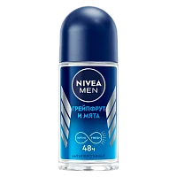 Дезодорант мужской Nivea Заряд Свежести Грейпфрут и мята роликовый 50мл (1/30)