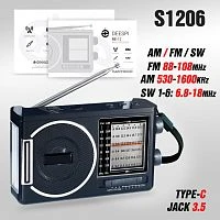 Радиоприемник DEESPI S1206 пластик Jack3.5 черный (1/40)
