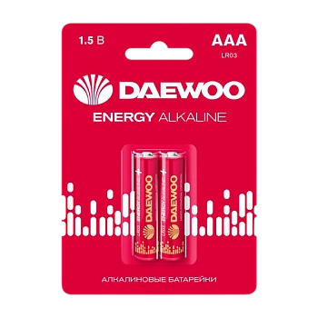 Батарейка Daewoo ENERGY LR03 AAA BL2 Alkaline 1.5V (2/20/480)