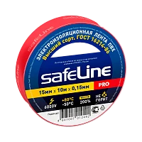 Изолента Safeline 15мм*10м ПВХ красный (10/250)
