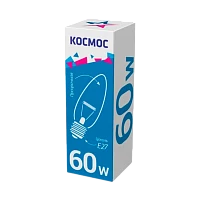 Лампа накаливания Космос E27 60W 220-240V свеча Брест прозрачная