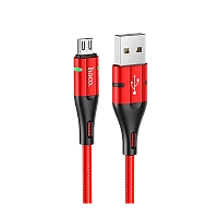 Кабель HOCO U93 USB (m)-microUSB (m) 1.2м 2.4A нейлон красный (1/22/220)