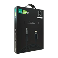 Кабель AUX MORE CHOICE UK28i Jack 3.5mm (m)-Lightning (m) 1м ПВХ черный (1/25/250)