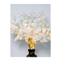 Гирлянда Космос Ветвь Эвкалипта белая имитация 16LED белый теплый (1/12)