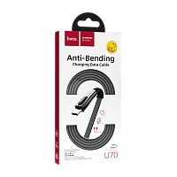 Кабель HOCO U70 USB (m)-Type-C (m) 1.2м 2.4A нейлон серый (1/20/200)