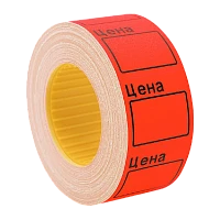 Этикет-лента 29 мм х 28 мм "Цена" (500 этикеток /рол.), красная, AVIORA (цена за 1 рулон) (10/160)