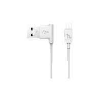 Кабель HOCO UPM10 USB (m)-microUSB (m) 1.2м 2.4A силикон угловой белый (1/50/500)