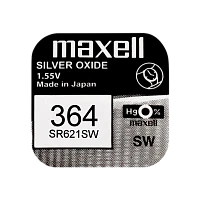 Батарейка Maxell 363/364 (SR621SW) BL1 Silver Oxide 1.55V 0%Hg (1/10/100)