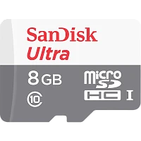 Карта памяти microSD SanDisk ULTRA Android 8GB Class10 UHS-I (U1) 48 МБ/сек с адаптером