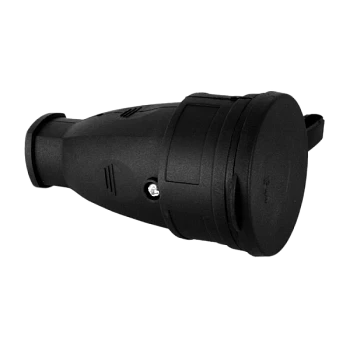 Розетка переносная Volsten Sb1-MZ Black 1гн. 16A С/З со шторкой каучук черный (1/10/100)