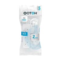Удлинитель Фотон 10-23 3р.Б/З 10A 2.0м ПВС 2x0.75мм² белый (1/20)