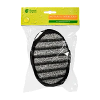 Мочалка для тела Банные штучки "Мужская" 10см x 15см объемная черный серый (1/30)