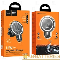 Держатель автомобильный HOCO CA85 в воздуховод магнит беспр. зар. Qi черный (1/108)