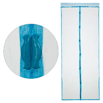 Антимоскитная сетка Рыжий кот "Капутомоскито" "Птички" на магнитах голубой (1/10/60)