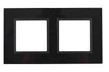 Рамка ЭРА Elegance 14-5102-05 2-местная горизонтальная стекло черный (1/5/50)