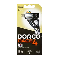 Бритва DORCO "PACE4" 4 лезвия 2 кассеты (1/36)
