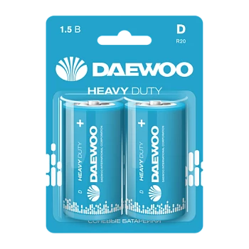 Батарейка Daewoo R20 D BL2 Heavy Duty 1.5V (2/12/96)