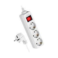 Удлинитель Космос 3р.С/З 16A 5.0м с выкл. ПВС 3x1мм² белый (1/20)