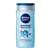 Гель для душа мужской Nivea Заряд Чистоты 250мл (1/12)