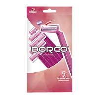 Бритва одноразовая DORCO "EVE2" 2 лезвия с увл.полосой 5шт. (1/20)