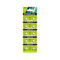 Батарейка Ergolux G1/LR621/LR60/364A/164 BL10 Alkaline 1.5V (10/100/2000)