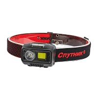 Фонарь налобный Спутник SL517 5W LED от аккумулятора 5 режимов черный красный (1/20)