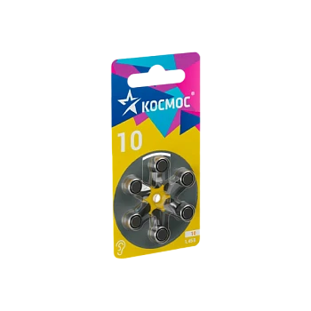 Батарейка Космос ZA10 BL6 Zinc Air 1.45V (6/60/3000)