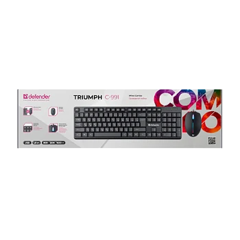 Набор клавиатура+мышь+коврик проводной Defender C-991 TRIUMPH (1/20)