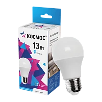 Лампа светодиодная Космос A60 E27 13W 4500К 200-240V груша матовая (1/10/80)