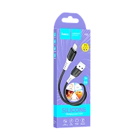 Кабель HOCO X82 USB (m)-Lightning (m) 1м 2.4A силикон черный (1/31/310)