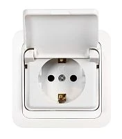 Розетка Smartbuy 2-местная без заземления 10А бежевая, керамика "Марс" (SBE-02i-10-S2-N-c)