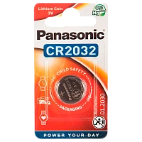 Батарейка Panasonic Power Cells CR2032 BL1 Lithium 3V в блистере CN (Китай) (1/5/200)