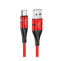 Кабель HOCO U93 USB (m)-Type-C (m) 1.2м 2.4A нейлон красный (1/22/220)