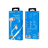 Наушники внутриканальные Borofone BM48 с микр. серебряный (1/36/144)