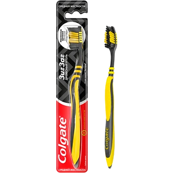 Зубная щетка COLGATE Зигзаг Древесный Уголь средняя