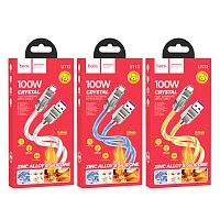 Кабель HOCO U113 USB (m)-Type-C (m) 1м 6A 100W силикон золотой (1/22/220)